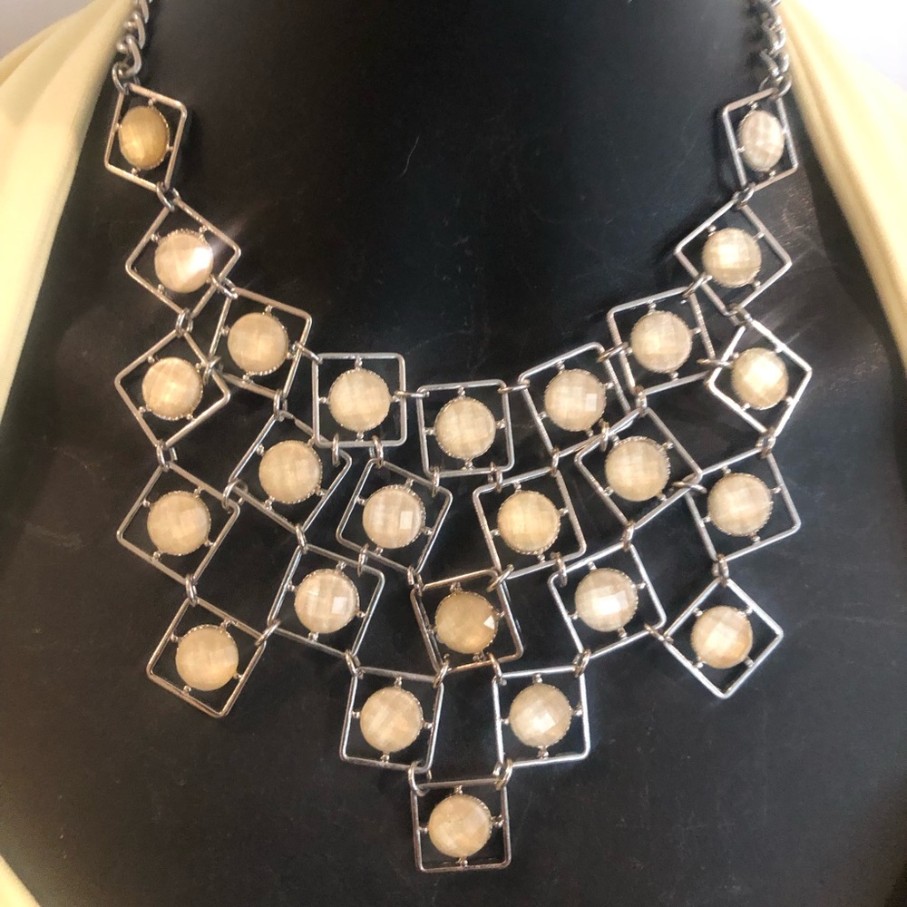 3/$25 Smooth Butter Yellow Gem style Necklace